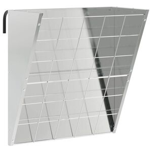 vidaXL Висяща хранилка за сено Сребрист 61 x 33 x 66 см