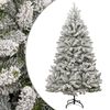 vidaXL Изкуствена коледна елха с шарнири и флокиран сняг 240 см