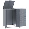 vidaXL Навес за 2 коша на колела, сив, 138x79x117 см, стомана
