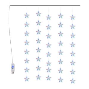 vidaXL LED завеса от светещи звезди, 200 LED, цветни, 8 режима