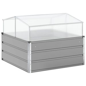 vidaXL Кашпа Светлосиво 100 x 100 x 77 cm Поцинкована стомана