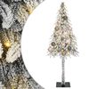 vidaXL Коледно дърво с 150 LED светодиода Бяло 120 cm ПЕ и стомана