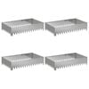 vidaXL Ограда за трева 4 pcs 100 x 60 x 20 см Стомана Сребристо