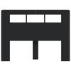 vidaXL LED горна табла, черна, 140x18,5x103,5 см, инженерно дърво