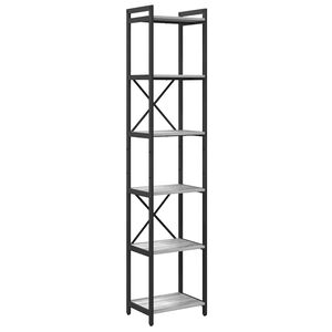 vidaXL Рафт за книги 40 x 30 x 189,5 см Инженерна дървесина Сив сонома