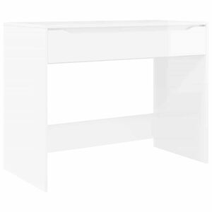 vidaXL Бюро с чекмедже Висок Гланцов Бял 100 x 50 x 78 см