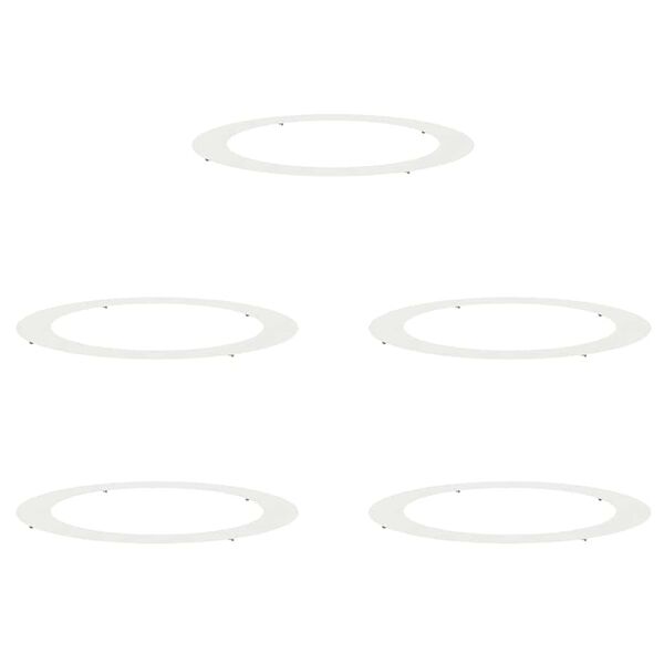 vidaXL подходяща за плоски дървени халки 5 pcs Бяло Ø90 / 120 см Стомана