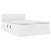 vidaXL Легло с място за съхранение Чисто бяло 140 x 190 cm Изкуствена