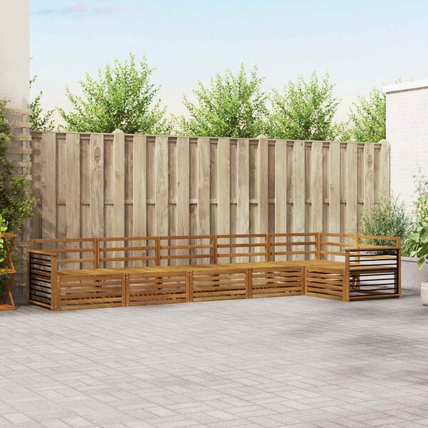 vidaXL Комплект дивани за открито 6 pcs Естествен