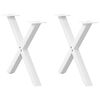 vidaXL Крака за масичка за кафе, X-образни, 2 бр., бели, 60 x (42-43) см, стомана