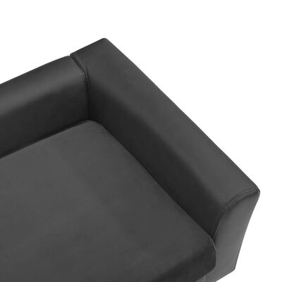 vidaXL Кучешки диван с пяна тъмносив 60x43x30 см плюш/изкуствена кожа