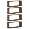 vidaXL Стенни рафтове, 4 бр, Кафяв дъб, 60x15x23 см, инженерно дърво