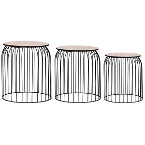 vidaXL Маси за кафе, 3 бр, черни