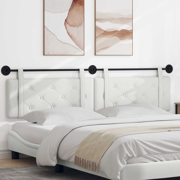 vidaXL Висяща табла Монтиране на стена Бял 210 x 55 x 5 см Изкуствена