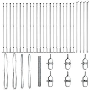vidaXL Стълб за ограда. Сребрист 50 x 1,6 м (50 мм мрежа) Стомана