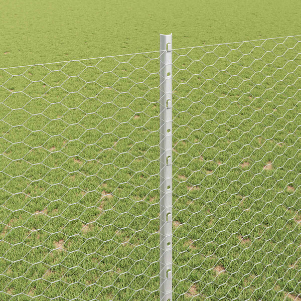 vidaXL Ограда и колче Сребрист 1,5 x 10 m Стомана