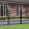 vidaXL Оградна порта KAMPEN с връх, черна, 103x100 см, стомана