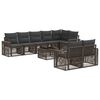 vidaXL Градински Софа Комплект 9 pcs Сив и тъмен сив полиратан