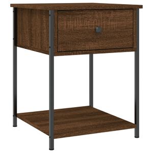 vidaXL Нощна масичка, кафяв дъб, 44x45x58 см, инженерно дърво