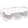 vidaXL Градински диван с възглавници, 8 части, бежов полиратан