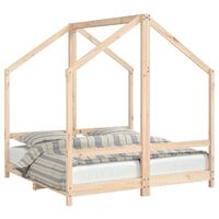 vidaXL Рамка за детско легло, 2x(70x140) см, масивна борова дървесина