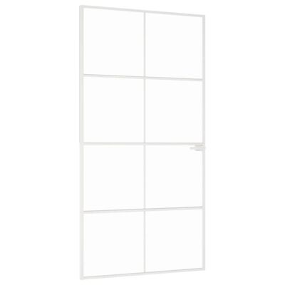 vidaXL Интериорна врата бяла 102x201,5 см закалено стъкло и алуминий