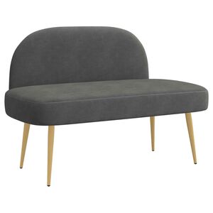 vidaXL Мек бенч с облегалка Тъмносиво 110 x 60 x 76 cm Кордюрова тъкан