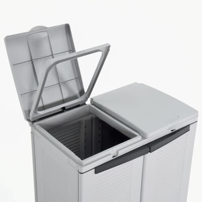 vidaXL Еко кош за боклук за шкаф, 68x39x89 см, сиво и черно
