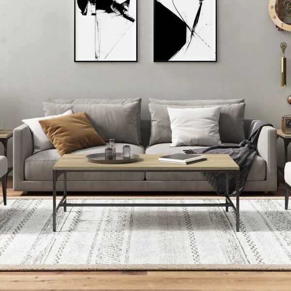 vidaXL Кафе маса, дъб сонома, 100x50x35 см, инженерно дърво