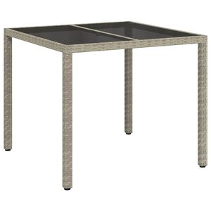 vidaXL Градинска маса Сив 90 x 90 x 75 cm полиратан