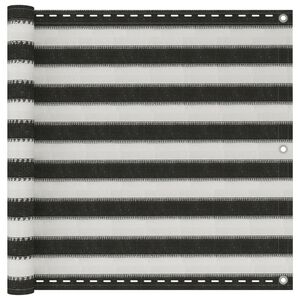 vidaXL Балконски екран, HDPE, 90x600 см, антрацитно сиво и бяло