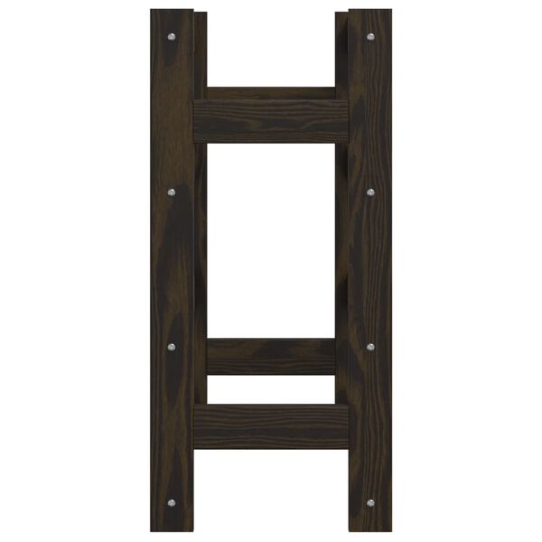 vidaXL Поставка за вино за 16 бутилки, черна, бор масив