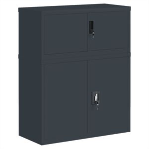 vidaXL Шкаф за папки антрацит 90x40x110 см стомана