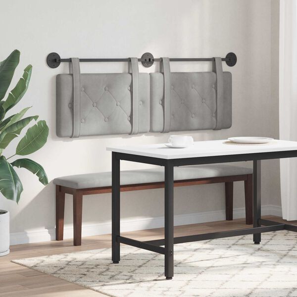 vidaXL Висяща табла Светлосиво 130 x 55 x 5 см Кадифе