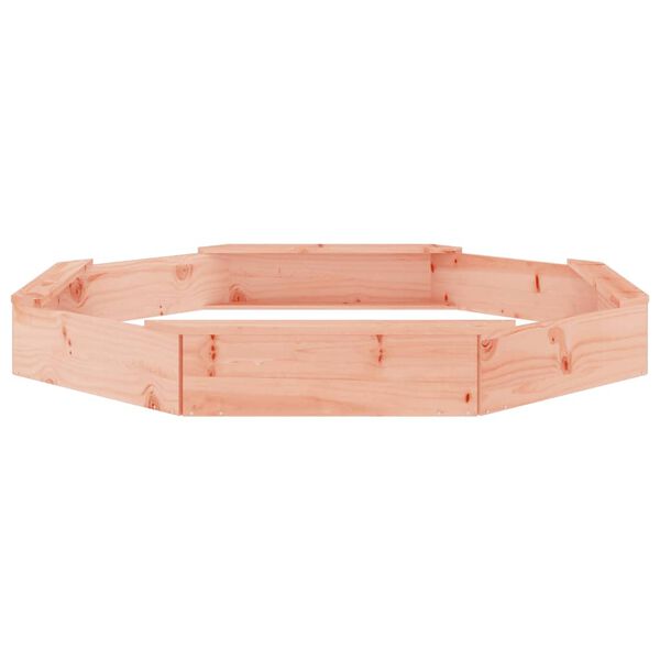 vidaXL Пясъчник със седалки, осмоъгълен, масивна дугласка дървесина