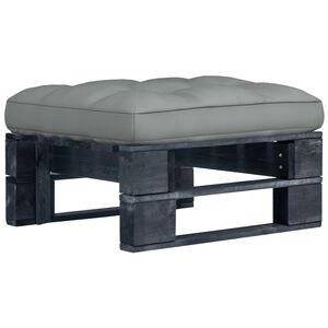 vidaXL Градинска палетна табуретка черно импрегнирано борово дърво