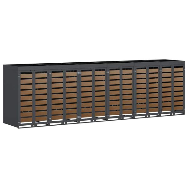 vidaXL Контейнер за съхранение на 3 коша 340 x 77.5 x 115.5 см Стомана