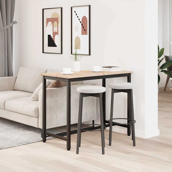 vidaXL Маса Естествен 100 x 50 x 77 см Инженерна дървесина и стомана