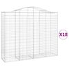 vidaXL Габионни кошници арка 18 бр 200x50x160/180см поцинковано желязо