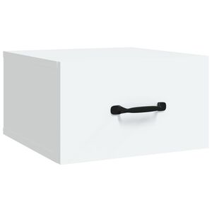 vidaXL Нощно шкафче за стенен монтаж, бяло, 35x35x20 см