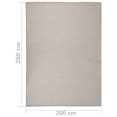 vidaXL Градински плоскотъкан килим, 200x280 см, таупе