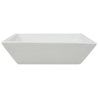 vidaXL Керамична мивка, квадратна, бяла, 41,5x41,5х12 см