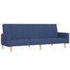 vidaXL 2-местен разтегателен диван с табуретка, син, текстил