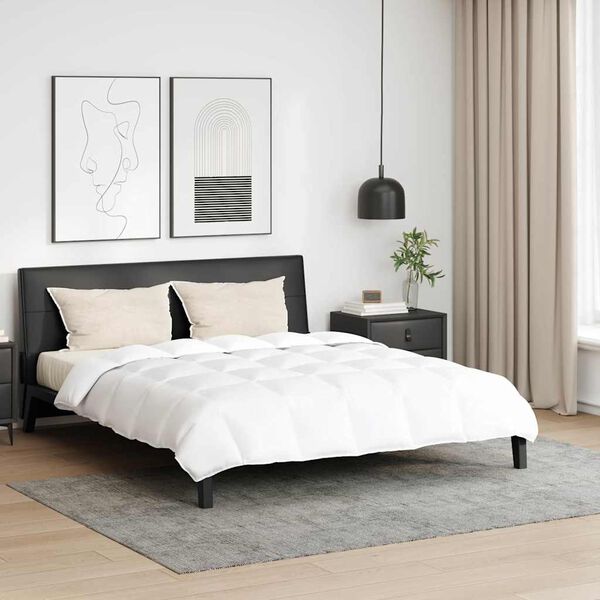 vidaXL Комплект завивки с възглавница 3 pcs Бяло Пухени пера