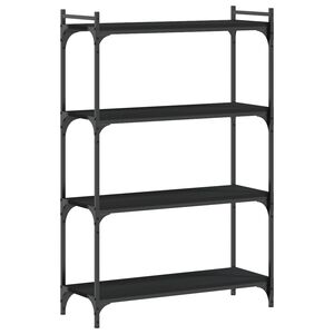 vidaXL Библиотека 4 рафта черна 80x30x120 см инженерно дърво