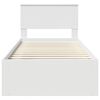 vidaXL Рамка за легло с таблото Бяло 90 x 190 cm Солидно борово дърво