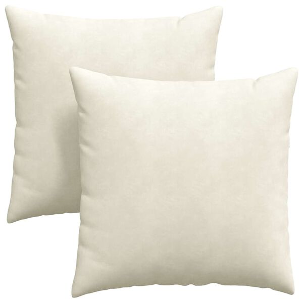 vidaXL Диван възглавници 2 pcs Крем 60 x 60 cm Кордюрова тъкан