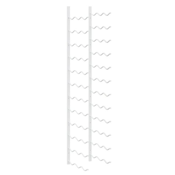 vidaXL Стойка за вино за 36 бутилки, стенен монтаж, бяла, желязо