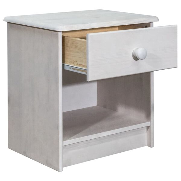 vidaXL Нощно шкафче, 41x30x42 см, борово дърво масив