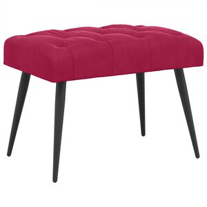 vidaXL Пейка с копчета Виненочервен 60 x 40 x 45 см Кадифе